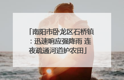 南阳市卧龙区石桥镇：迅速响应强降雨 连夜疏通河道护农田