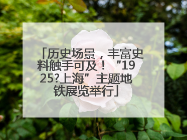 历史场景，丰富史料触手可及！“1925?上海”主题地铁展览举行