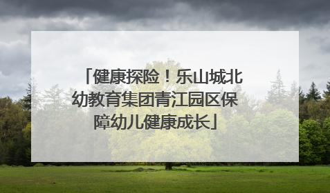 健康探险！乐山城北幼教育集团青江园区保障幼儿健康成长