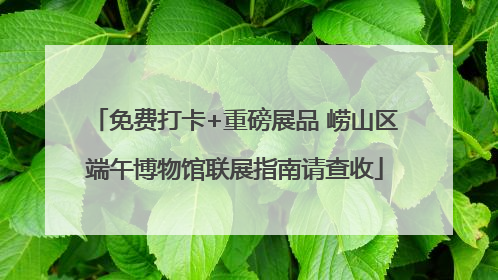 免费打卡+重磅展品 崂山区端午博物馆联展指南请查收