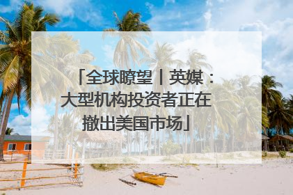 全球瞭望丨英媒：大型机构投资者正在撤出美国市场