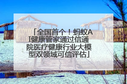 全国首个！蚂蚁AI健康管家通过信通院医疗健康行业大模型双领域可信评估