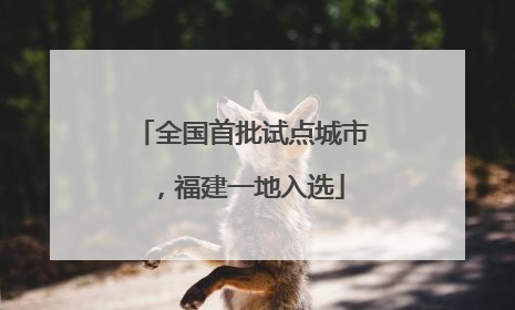 全国首批试点城市，福建一地入选