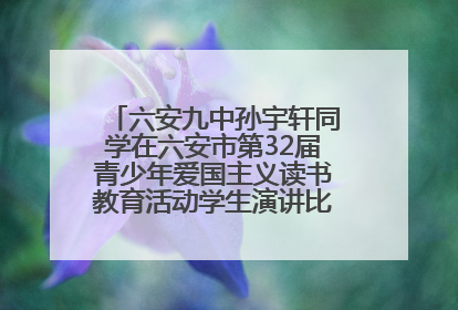 六安九中孙宇轩同学在六安市第32届青少年爱国主义读书教育活动学生演讲比赛中荣获一等奖