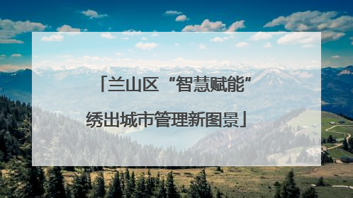 兰山区“智慧赋能”绣出城市管理新图景