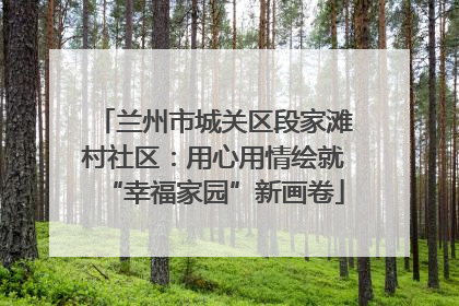 兰州市城关区段家滩村社区：用心用情绘就“幸福家园”新画卷