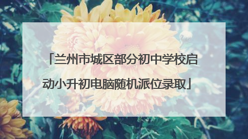 兰州市城区部分初中学校启动小升初电脑随机派位录取