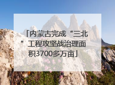 内蒙古完成“三北”工程攻坚战治理面积3700多万亩