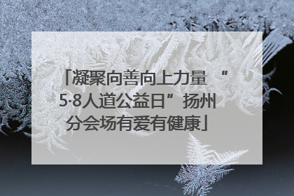 凝聚向善向上力量 “5·8人道公益日”扬州分会场有爱有健康