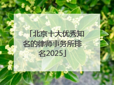 北京十大优秀知名的律师事务所排名2025