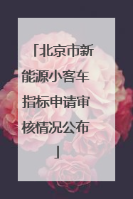北京市新能源小客车指标申请审核情况公布