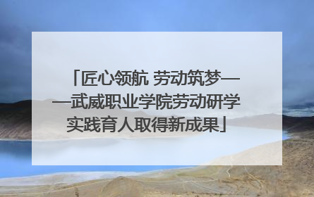 匠心领航 劳动筑梦——武威职业学院劳动研学实践育人取得新成果