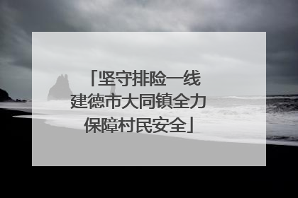 坚守排险一线 建德市大同镇全力保障村民安全