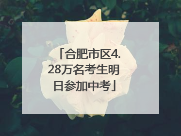 合肥市区4.28万名考生明日参加中考