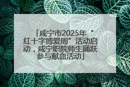 咸宁市2025年“红十字博爱周”活动启动，咸宁职院师生踊跃参与献血活动