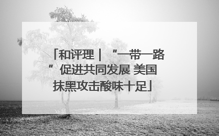 和评理｜“一带一路”促进共同发展 美国抹黑攻击酸味十足