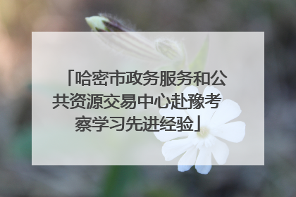 哈密市政务服务和公共资源交易中心赴豫考察学习先进经验