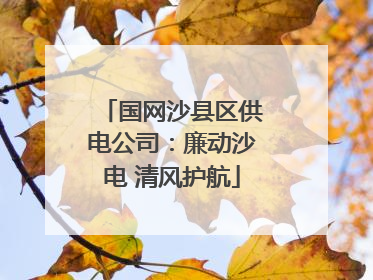国网沙县区供电公司：廉动沙电 清风护航