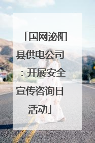 国网泌阳县供电公司：开展安全宣传咨询日活动