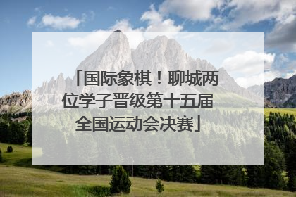 国际象棋！聊城两位学子晋级第十五届全国运动会决赛