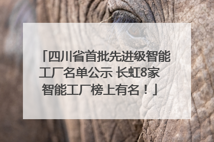四川省首批先进级智能工厂名单公示 长虹8家智能工厂榜上有名！