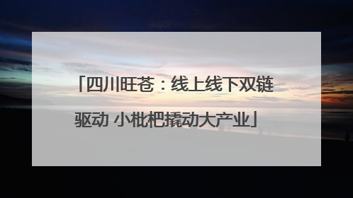 四川旺苍：线上线下双链驱动 小枇杷撬动大产业