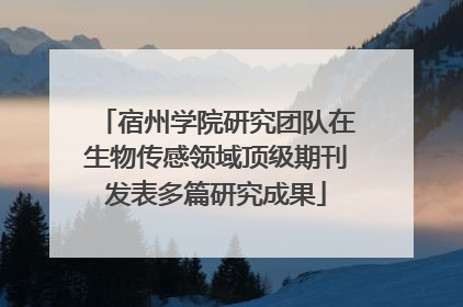 宿州学院研究团队在生物传感领域顶级期刊发表多篇研究成果