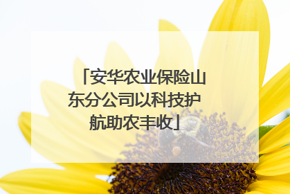 安华农业保险山东分公司以科技护航助农丰收