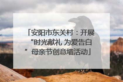 安阳市东关村：开展“时光献礼 为爱告白”母亲节创意墙活动