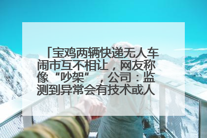 宝鸡两辆快递无人车闹市互不相让，网友称像“吵架”，公司：监测到异常会有技术或人为干预处置
