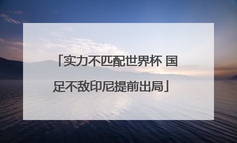 实力不匹配世界杯 国足不敌印尼提前出局