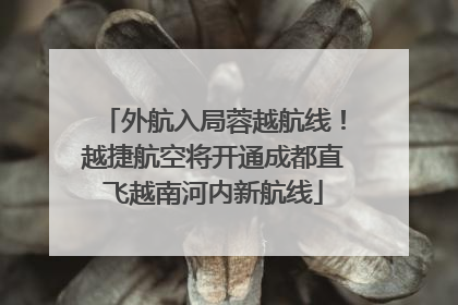 外航入局蓉越航线!越捷航空将开通成都直飞越南河内新航线