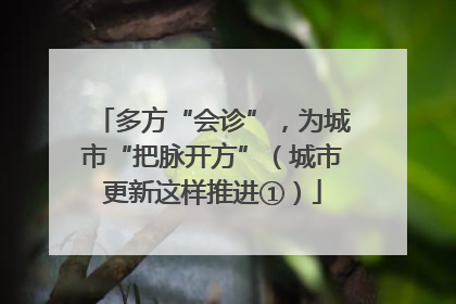 多方“会诊”，为城市“把脉开方”（城市更新这样推进①）