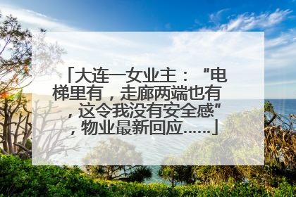 大连一女业主：“电梯里有，走廊两端也有，这令我没有安全感”，物业最新回应……