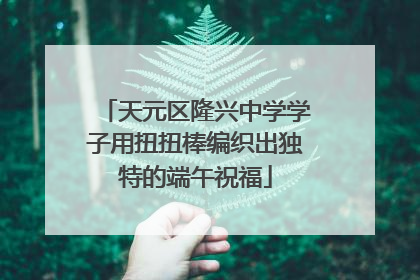 天元区隆兴中学学子用扭扭棒编织出独特的端午祝福