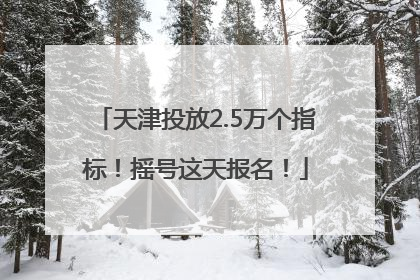 天津投放2.5万个指标！摇号这天报名！