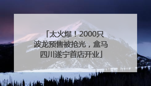 太火爆！2000只波龙预售被抢光，盒马四川遂宁首店开业