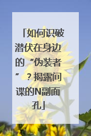 如何识破潜伏在身边的“伪装者”？揭露间谍的N副面孔