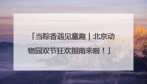 当粽香遇见童趣|北京动物园双节狂欢指南来啦!