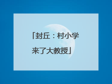 封丘：村小学来了大教授