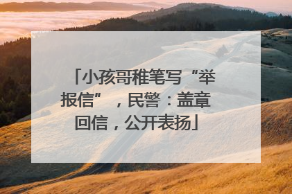 小孩哥稚笔写“举报信”，民警：盖章回信，公开表扬