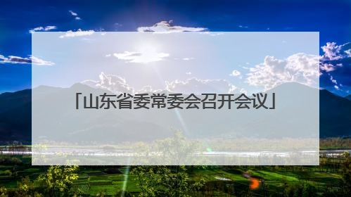 山东省委常委会召开会议