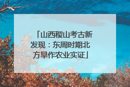 山西稷山考古新发现：东周时期北方旱作农业实证