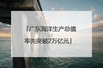 广东海洋生产总值率先突破2万亿元