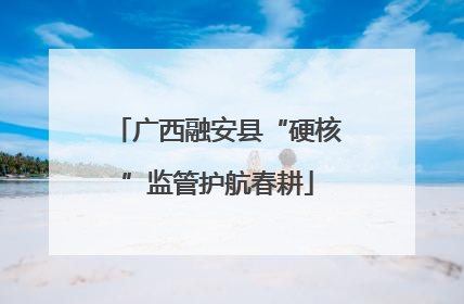 广西融安县“硬核”监管护航春耕