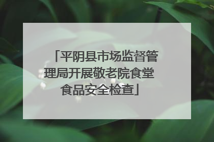 平阴县市场监督管理局开展敬老院食堂食品安全检查