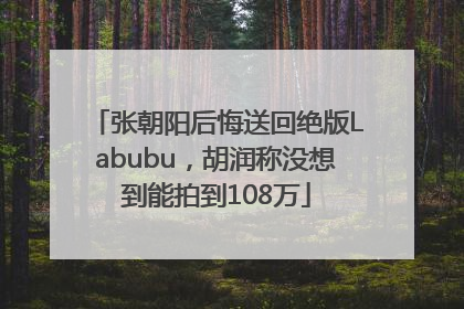 张朝阳后悔送回绝版Labubu，胡润称没想到能拍到108万