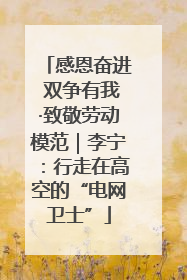 感恩奋进 双争有我·致敬劳动模范｜李宁：行走在高空的“电网卫士”
