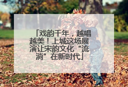 戏韵千年，越唱越美！上城这场展演让宋韵文化“流淌”在新时代