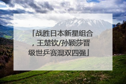 战胜日本新星组合，王楚钦/孙颖莎晋级世乒赛混双四强